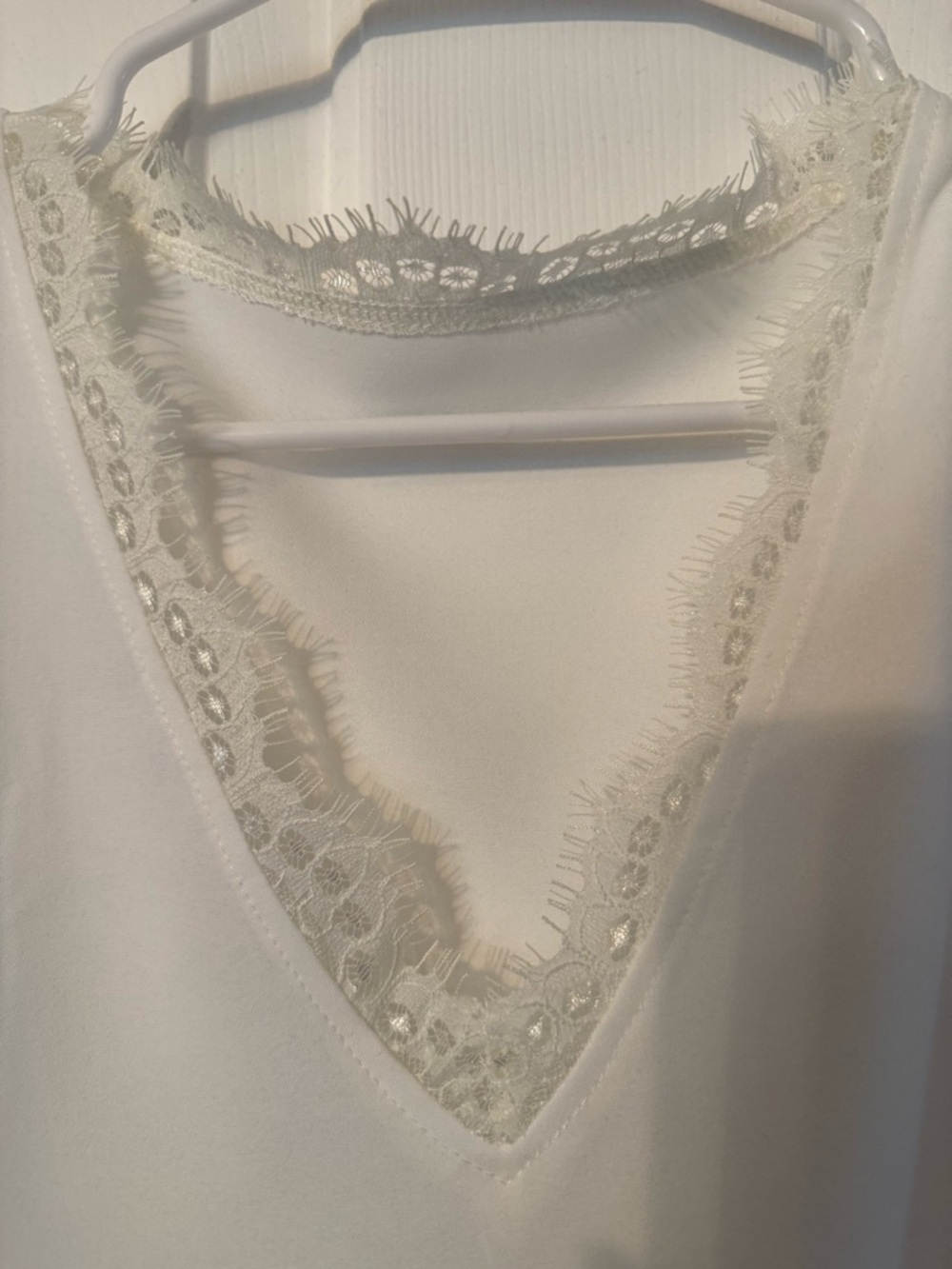 Lace Trim V-Neck Satin Camisole - White